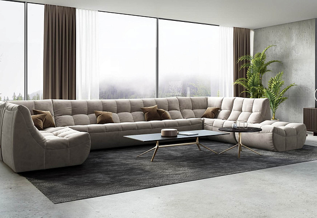 Большой белый бескаркасный диван ДеИтали трансформер от Gliver